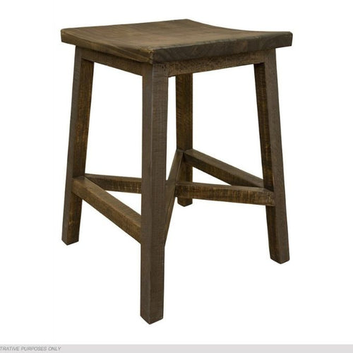 Loft Brown Wooden Stool - 24" and 30" available at Rustic Ranch Furniture and Decor.