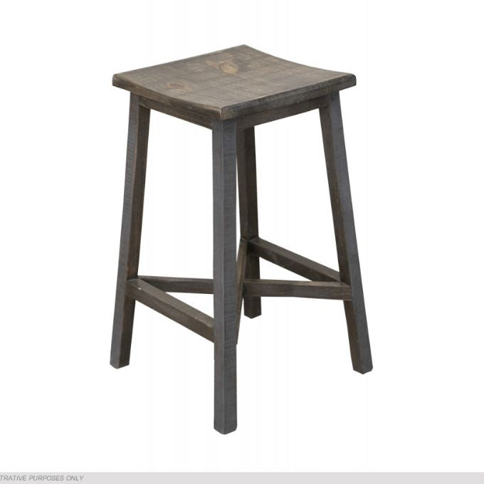 Loft Brown Wooden Stool - 24" and 30" available at Rustic Ranch Furniture and Decor.