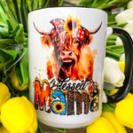Blessed Mama Highland Cow Mug