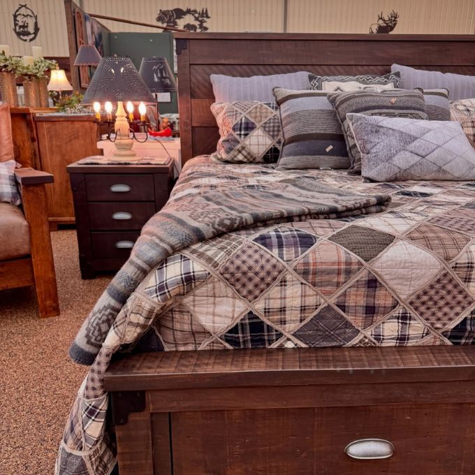 Iron Mountain Storage Bed available at Rustic Ranch Furniture and Decor.