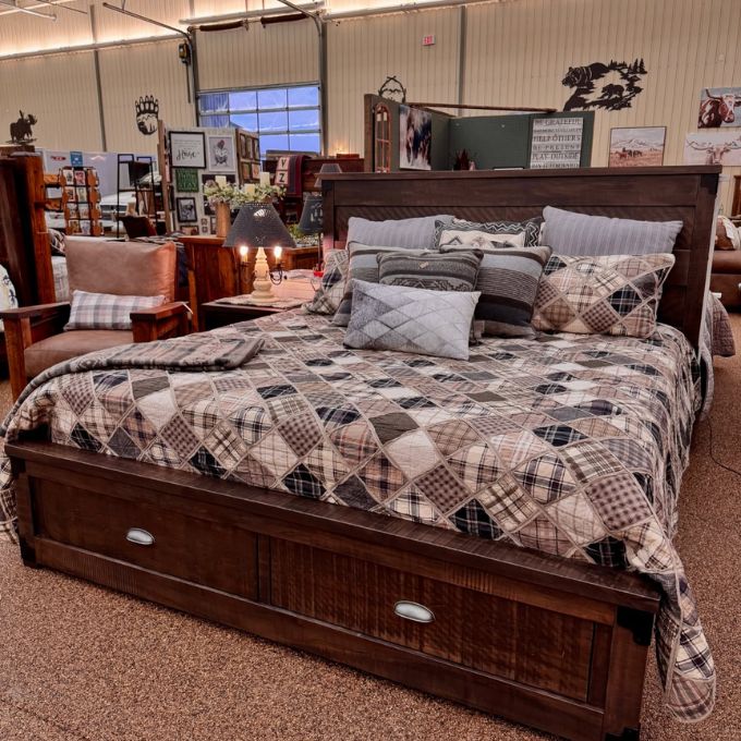 Iron Mountain Storage Bed available at Rustic Ranch Furniture and Decor.