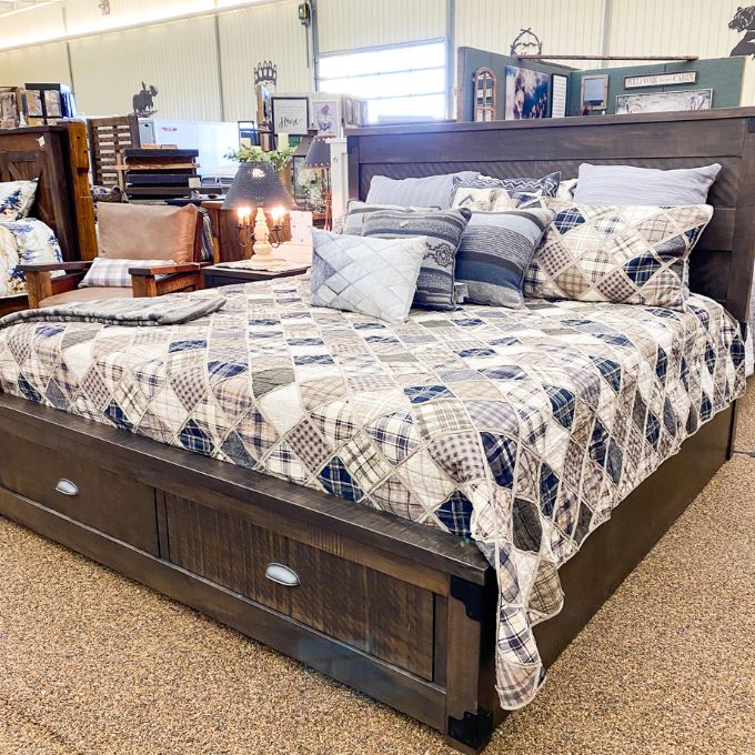 Iron Mountain Storage Bed available at Rustic Ranch Furniture and Decor.