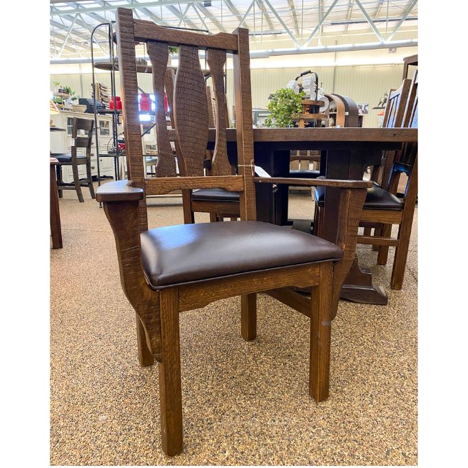 Oak Haven Dining Chair with Arms available at Rustic Ranch Furniture and Decor.