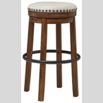 Valebeck Backless Upholstered Swivel Stool - Brown - Two Heights available at Rustic Ranch Furniture in Airdrie, Alberta.