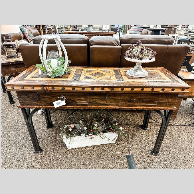 Western Heritage Ghostwood Sofa Table with Diamond Top available at Rustic Ranch Furniture and Decor.