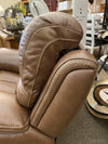 FENWICK POWER RECLINING LOVESEAT WITH CONSOLE - LIGHT BROWN-Rustic Ranch