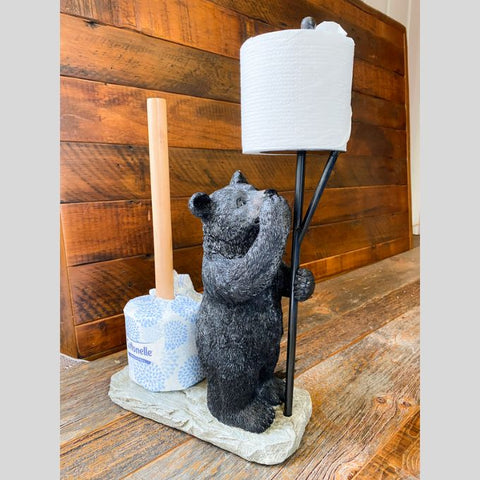 Stinky Bear Toilet Paper Holder Rustic Ranch Furniture and Decor