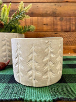 SMALL CEMENT-LOOK POT-Rustic Ranch