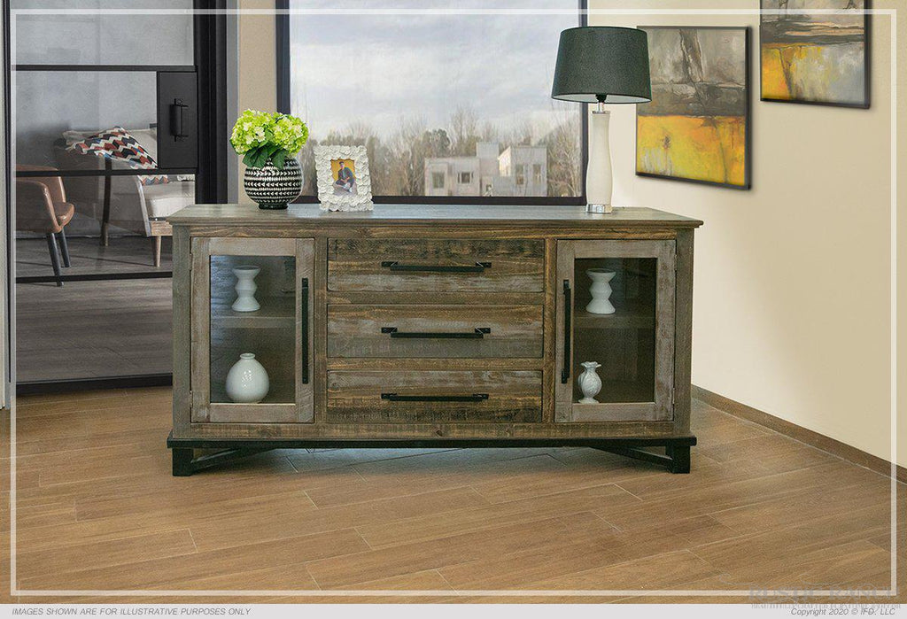 Loft Brown Three Drawer Buffet available at Rustic Ranch Furniture and Decor.