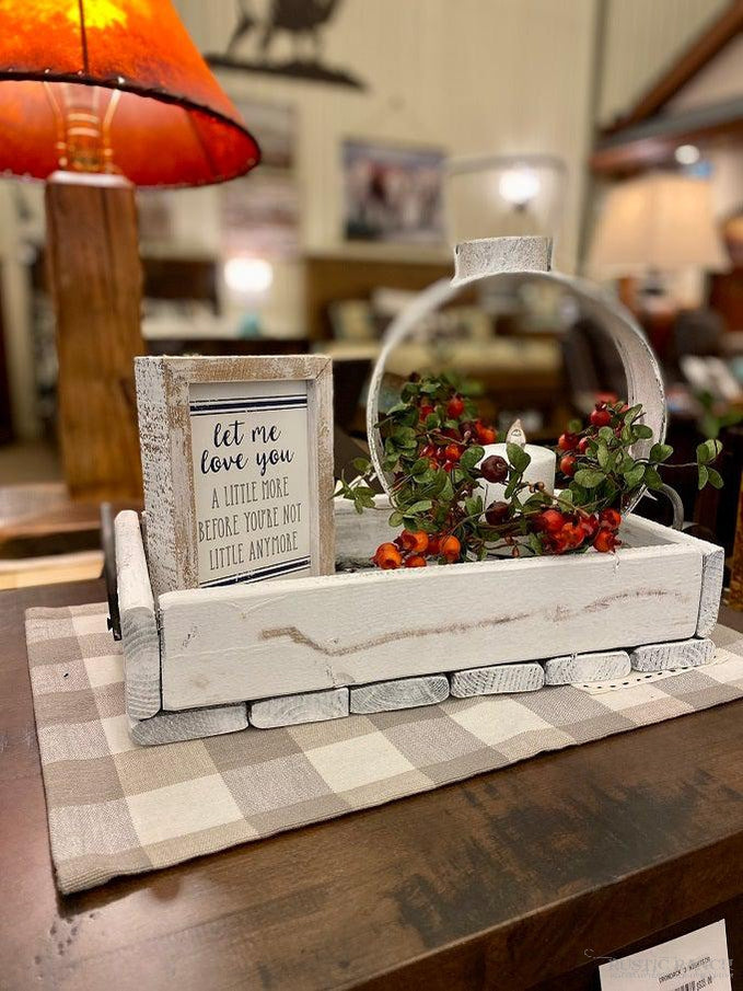 SMALL WHITE TRAY-Rustic Ranch
