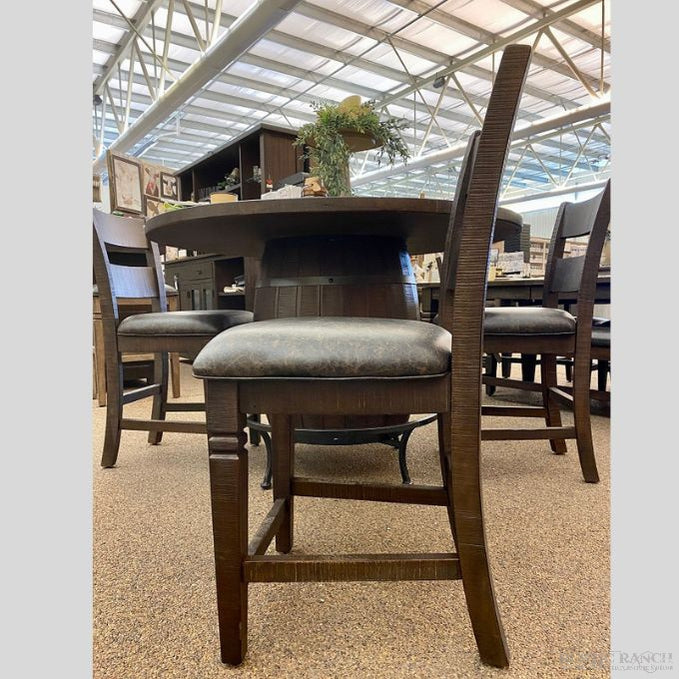 Homestead Ladderback Upholstered Square Stool - 24" and 30" available at Rustic Ranch Furniture in Airdrie, Alberta