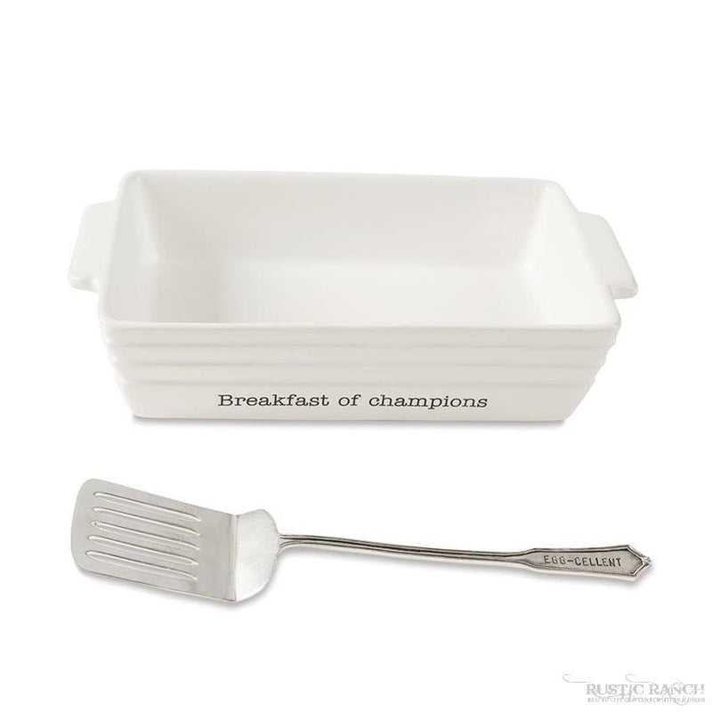 BREAKFAST OF CHAMPIONS SERVING SET BY MUD PIE-Rustic Ranch
