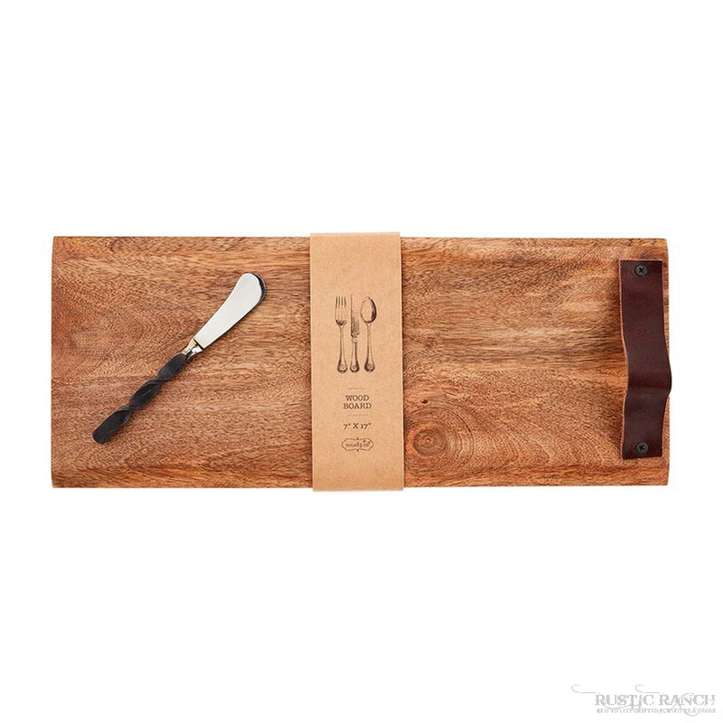 RECTANGLE WOOD BOARD SET BY MUD PIE-Rustic Ranch