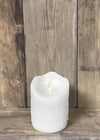 WHITE LED TIMER PILLAR CANDLE - 3"X 4"-Rustic Ranch