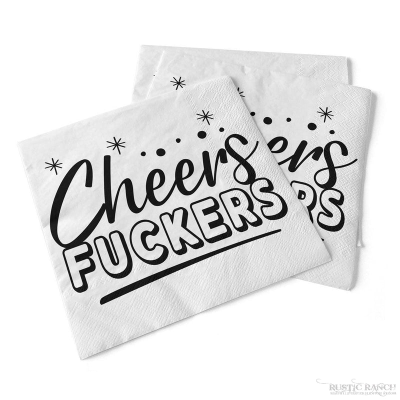 CHEERS F%&KERS NAPKINS-Rustic Ranch