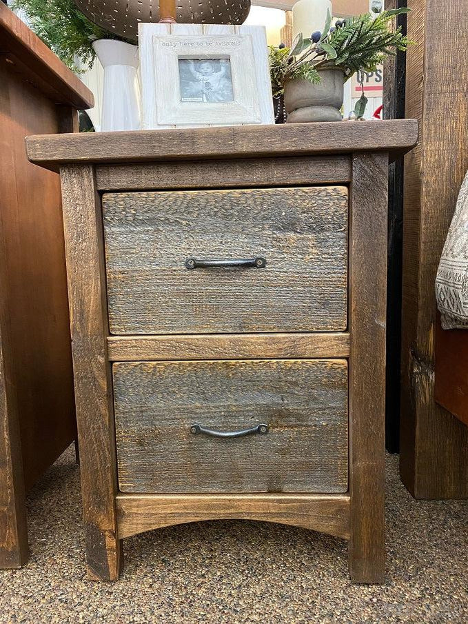 GOLDFIELD TWO DRAWER NIGHTSTAND-Rustic Ranch