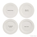 TABLE FOR 4 APPETIZER PLATES BY MUD PIE-Rustic Ranch