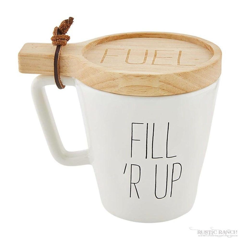 FILL MUG & COASTER SET BY MUD PIE-Rustic Ranch