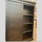 Charred Oak Barn Door Bookcase available at Rustic Ranch Furniture in Airdrie, Alberta