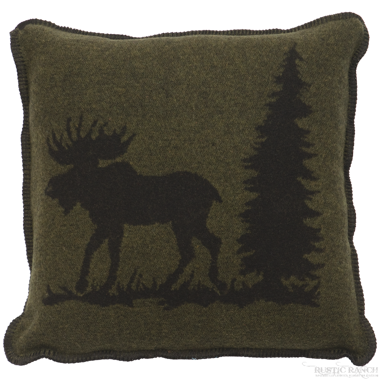 Moose I Pillow-Rustic Ranch