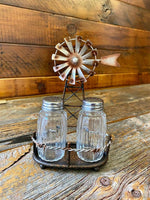 Windmill Salt & Pepper Holder-Rustic Ranch