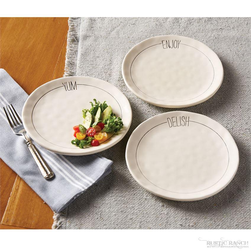 BISTRO SALAD PLATE - 3 ASSORTED BY MUDPIE-Rustic Ranch
