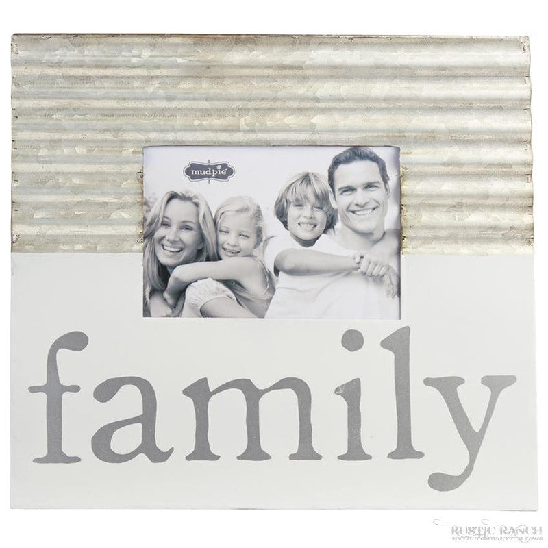 FAMILY CORRUGATE FRAME BY MUD PIE-Rustic Ranch