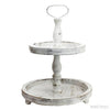 White Washed Two Tiered Tray-Rustic Ranch