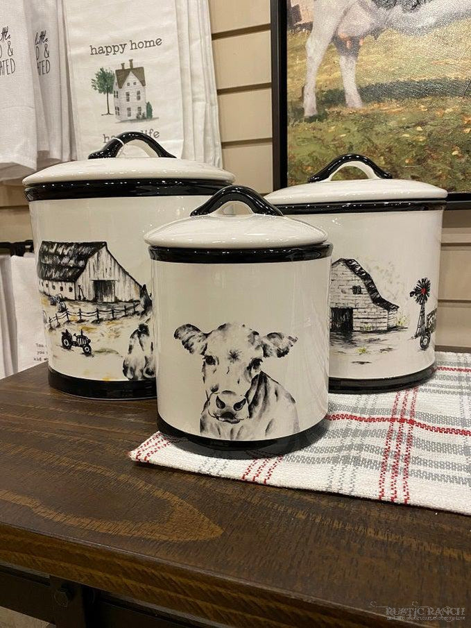 FARMHOUSE CANISTER SET OF 3-Rustic Ranch