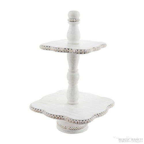 Beaded Tiered Tray by Mud Pie available at Rustic Ranch Furniture in Airdrie, Alberta