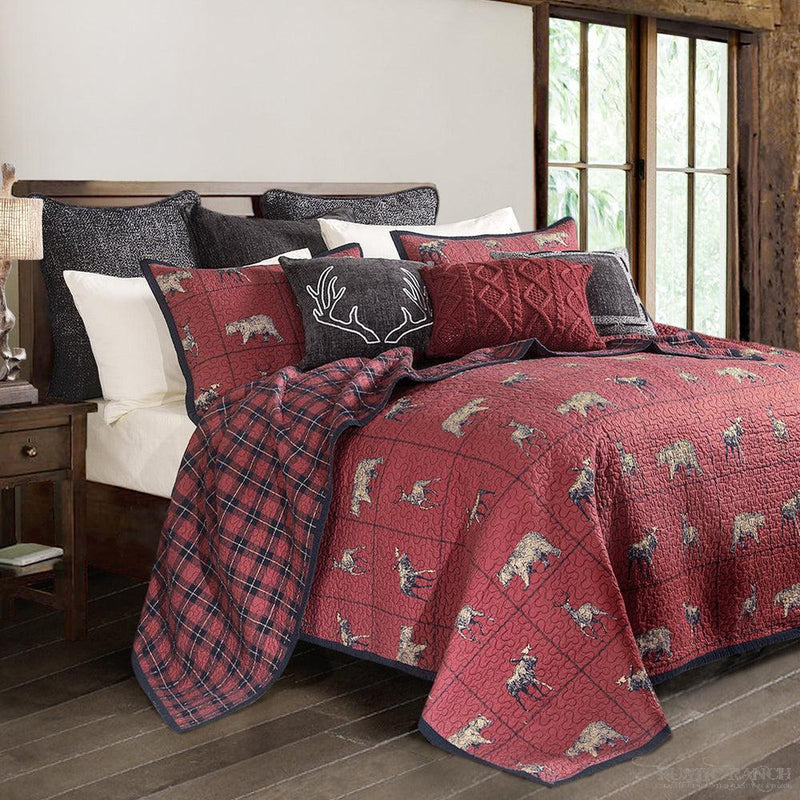 WOODLAND PLAID TWO PIECE SET - TWIN-Rustic Ranch