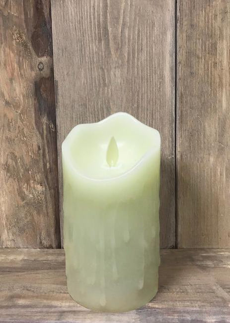 IVORY LED TIMER PILLAR CANDLE 3" X 6"-Rustic Ranch