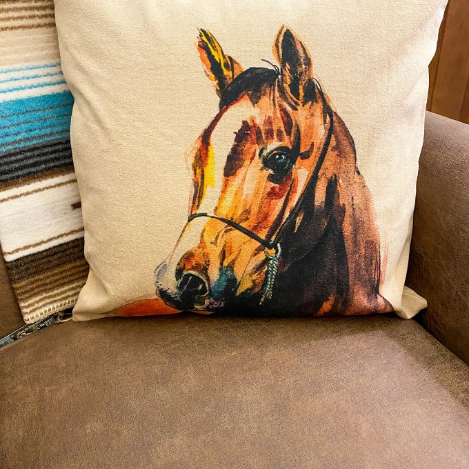 Brown Horse Pillow