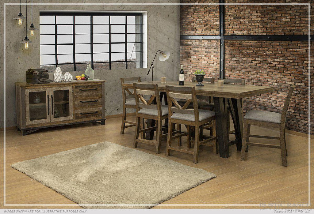 LOFT BROWN COUNTER HEIGHT TABLE-Rustic Ranch