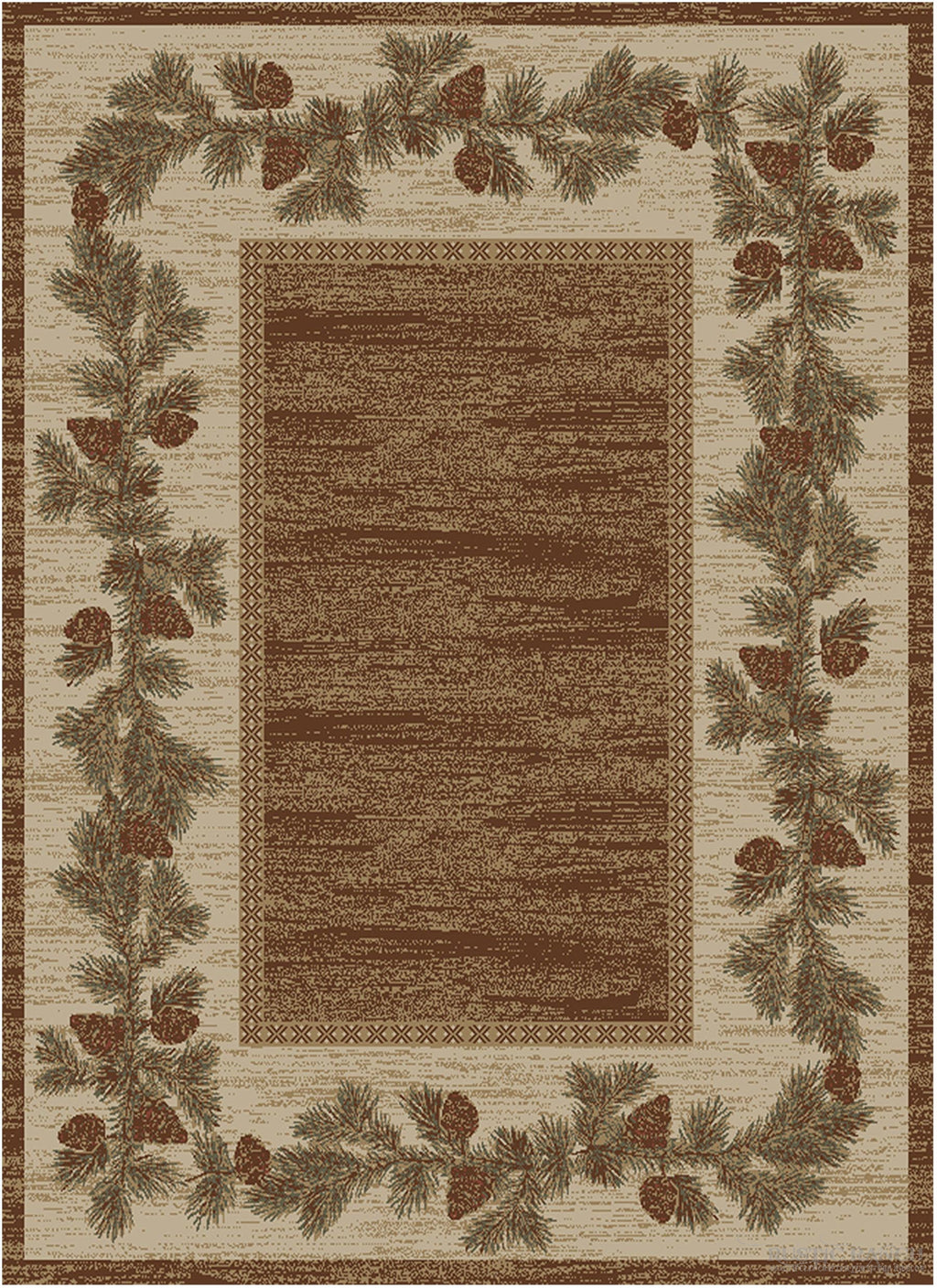 MOUNTAIN VIEW BROWN AREA RUGS-Rustic Ranch
