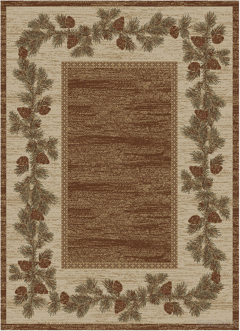 MOUNTAIN VIEW BROWN AREA RUGS-Rustic Ranch