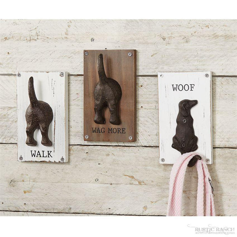 DOG LEASH HANGERS - 3 ASSORTED BY MUD PIE-Rustic Ranch