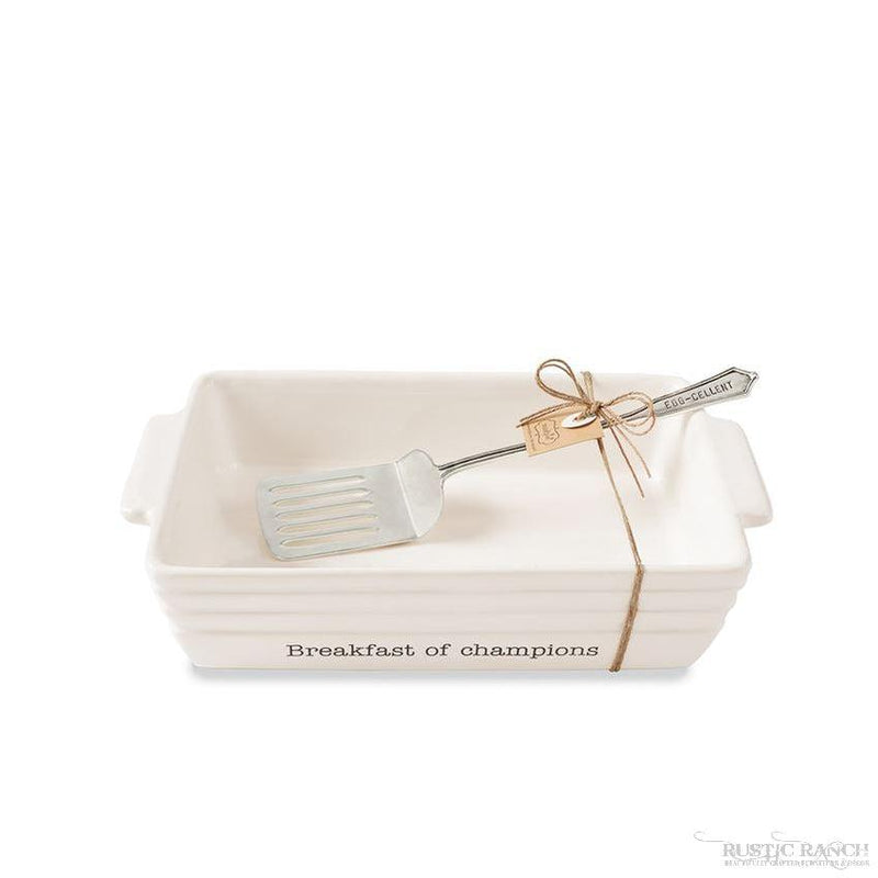 BREAKFAST OF CHAMPIONS SERVING SET BY MUD PIE-Rustic Ranch