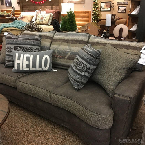  The Hollister Sofa is available at Rustic Ranch Furniture and Decor.
