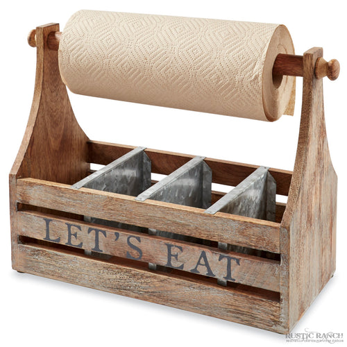 Lets Eat Paper Towel Holder by Mud Pie available at Rustic Ranch Furniture in Airdrie, Alberta