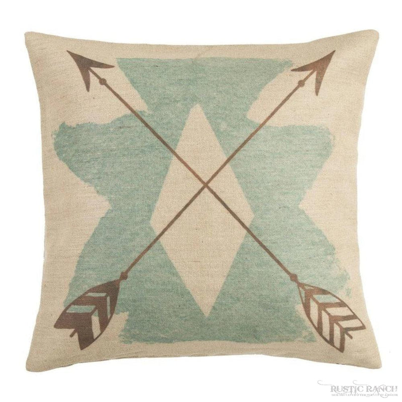 TURQUOISE AZTEC ACCENT PILLOW-Rustic Ranch