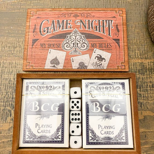 It's Game Night Cards & Dice Game Set