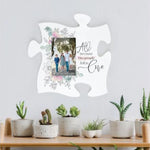 All Because Two People Puzzle Piece available at Rustic Ranch Furniture in Airdrie, Alberta