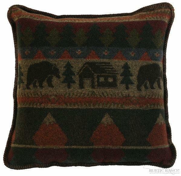 Cabin Bear Pillow-Rustic Ranch
