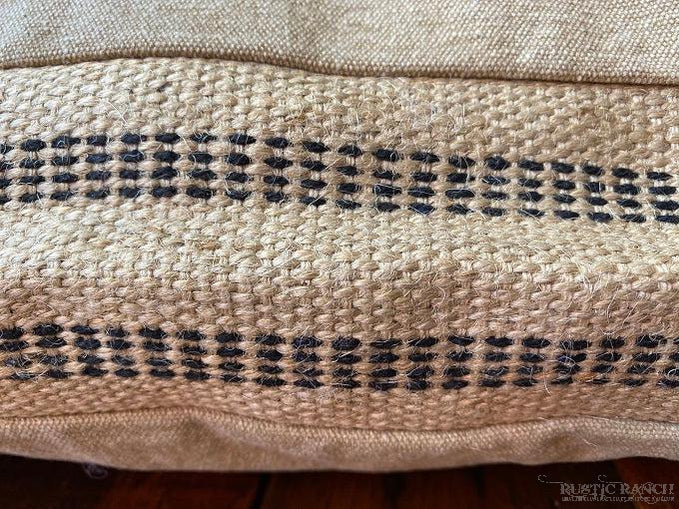 TAN WEB HANDLE PILLOW BY MUD PIE-Rustic Ranch