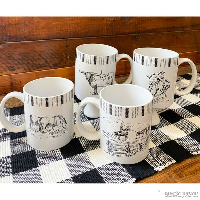 Longhorn Ranch Life Mug available at Rustic Ranch Furniture in Airdrie, Alberta