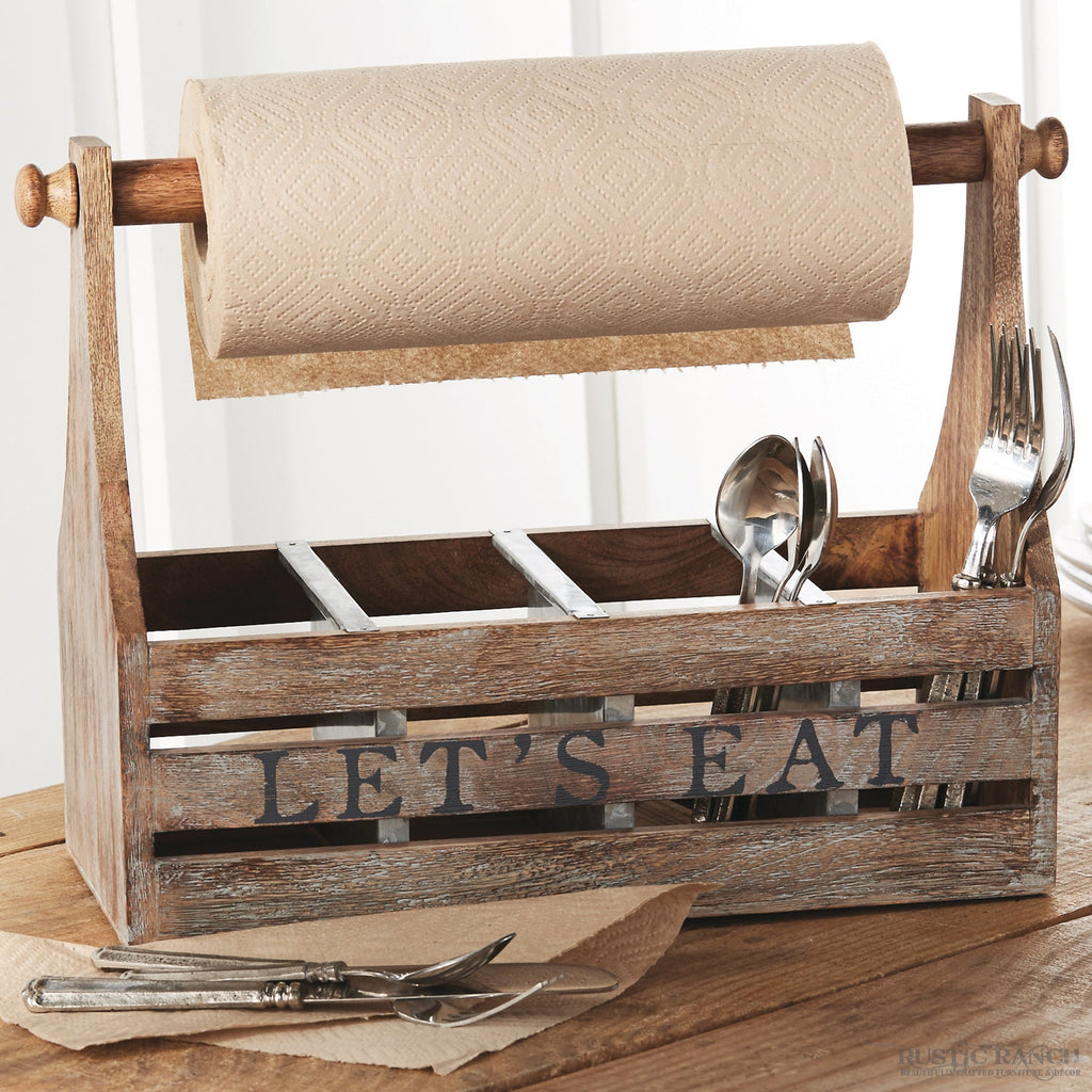 Lets Eat Paper Towel Holder by Mud Pie available at Rustic Ranch Furniture in Airdrie, Alberta