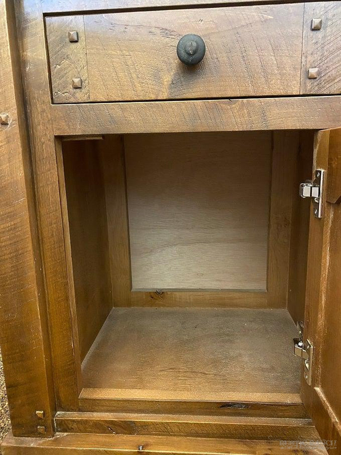 AUTUMN COMFORT ALDER NIGHTSTAND WITH HIDDEN DRAWER-Rustic Ranch