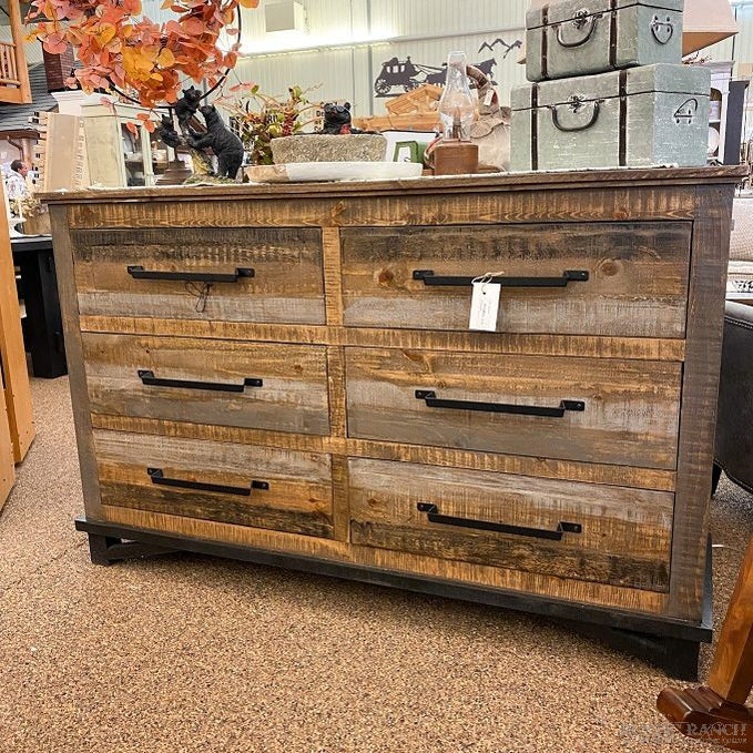 Loft Brown Six Drawer Dresser available at Rustic Ranch Furniture in Airdrie, Alberta