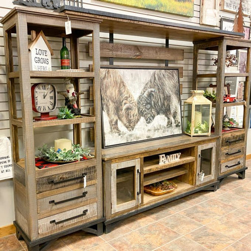 Loft Brown Wall Unit available at Rustic Ranch Furniture in Airdrie, Alberta.